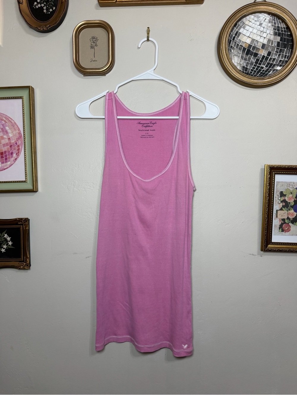Abercrombie & Fitch Pink Boyfriend Scoop Neck Tank Chemise